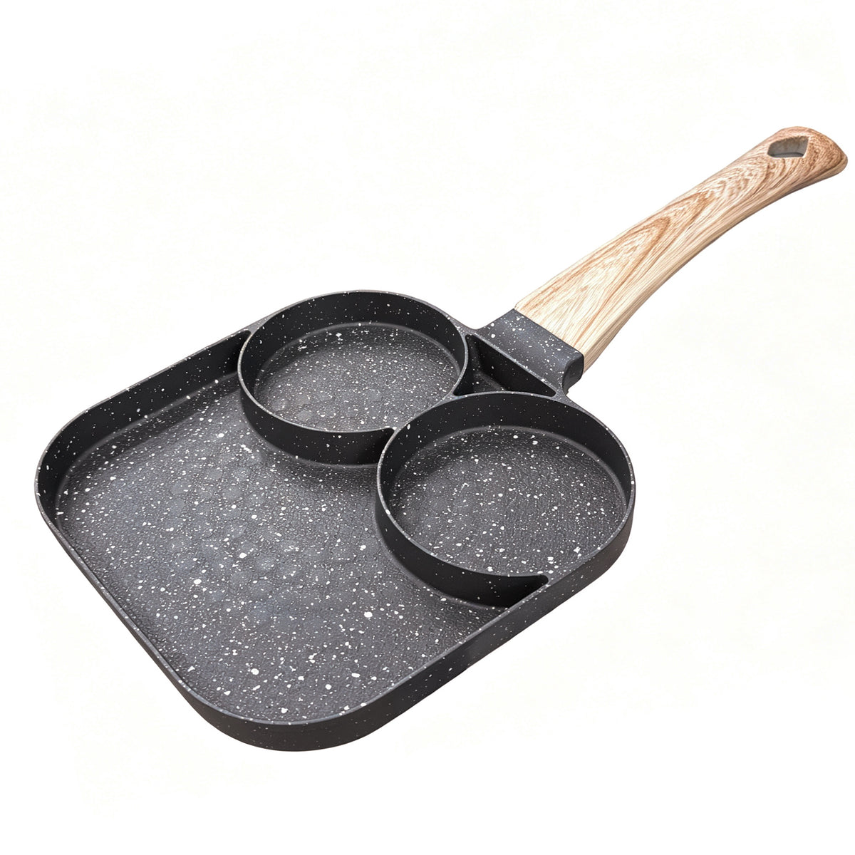 M Buder Egg Frying Pan, 3-Cup Nonstick Egg Pan , Aluminum Breakfast Skillet for Breakfast, Pancake, Hamburger, Sandwiches, Suitable for Gas Stove & Induction Cookware