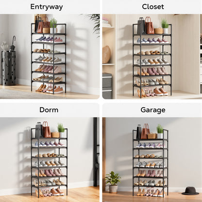 Riousery 6-Tier All-Steel Shoe Rack, Stackable Metal Shoe Organizer with Adjustable Shelves, Heavy-Duty Storage for Entryway, Closet, Bedroom