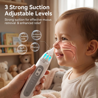 ZNQPLF Nose Sucker for Baby, Nasal Aspirator for Baby, Electric Nose Suction for Baby, Baby Nose Sucker, White