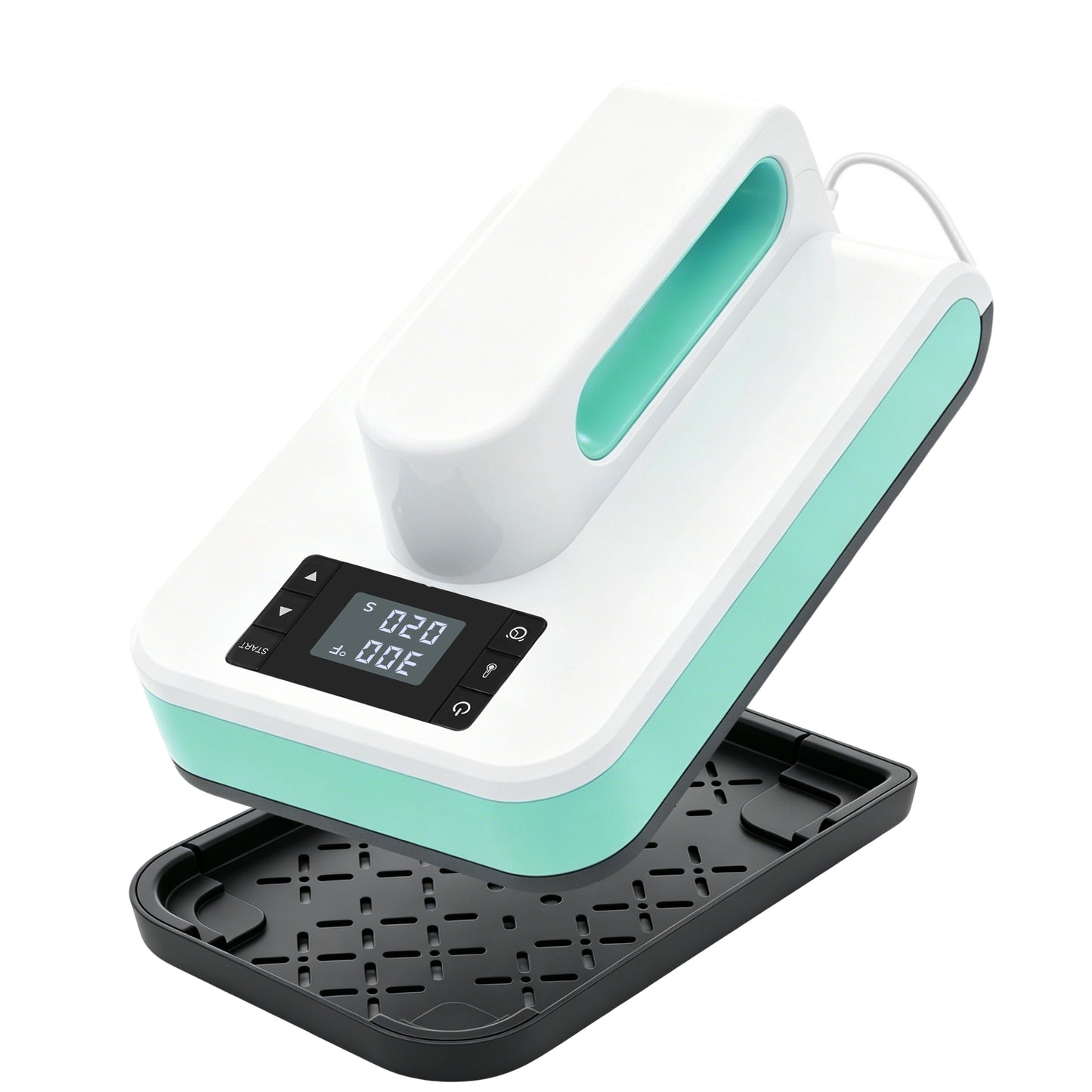 Reelexia Portable Heat Press Machine, for DIY T-Shirts and Bags, with Smart Auto Shut-Off - Green, 7.5" x 4.75"