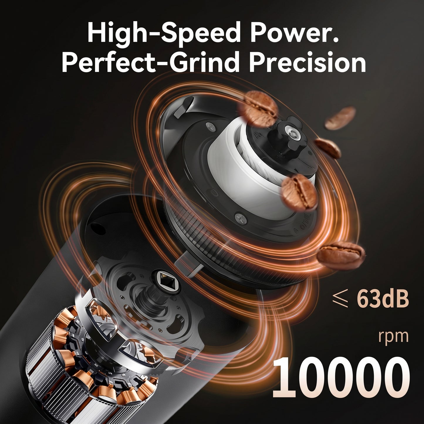 M Buder Electric Coffee Grinder, One-Touch Automatic Burr Coffee Grinde, Spice Grinder 30 Precise Grind Settings