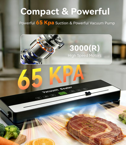 M Buder Vacuum Sealer Machine 16.5in, Automatic Sealing for Food Storage with Cutter, 5 Modes, Residential, Commercial