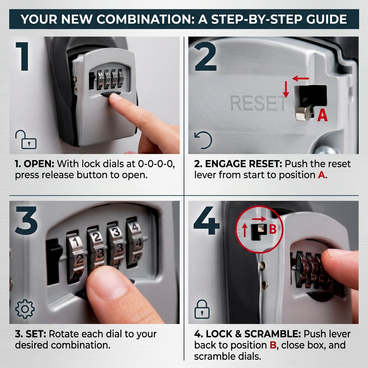 Alylo Key Lock Box, Wall Mount Safe & 4-Digit Resettable Key Storage for Home Outdoor