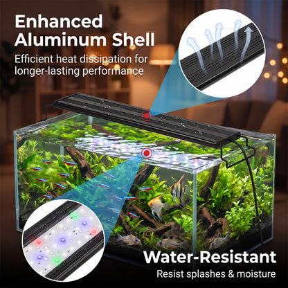 Feeray 10-Level Dimmable LED Aquarium Light with Auto Timer for Fish Tanks & Planted Aquariums