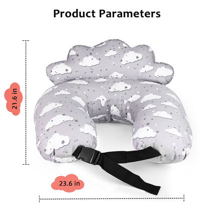 RUPOUN Nursinfg Pillow with Waist Strap for Breastfeeding, Grey