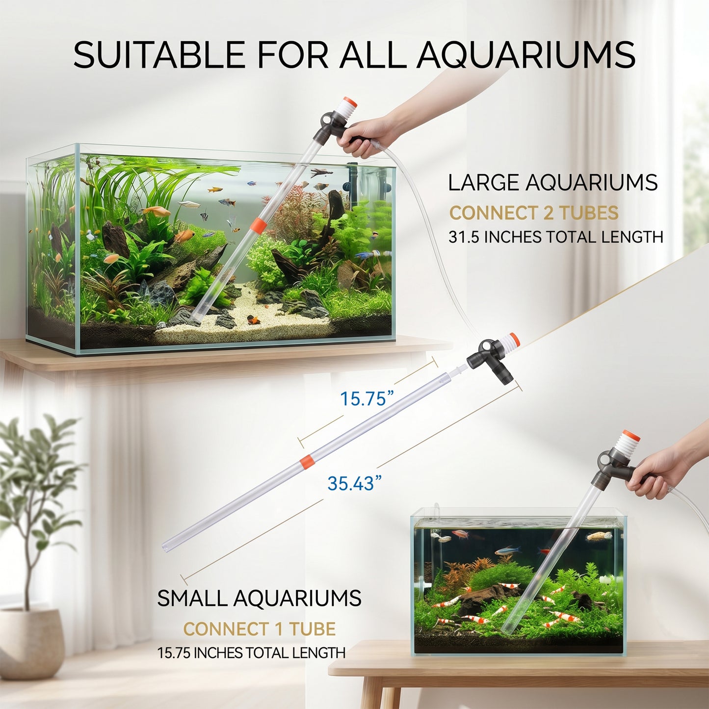 Alylo Aquarium Gravel Cleaner, 4-in-1 Fish Tank Cleaning Tool Kit for Water Changing