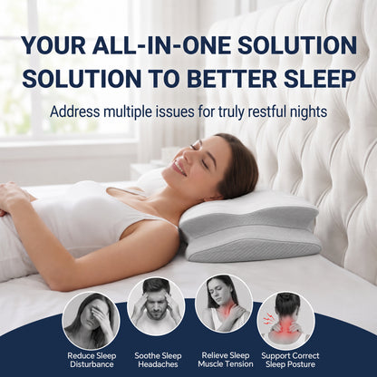 Alylo Cervical Neck Pillow for Neck & Shoulder Support, Ergonomic Memory Foam Contour Bed Pillow with Breathable Cover, Side, Back & Stomach Sleepers