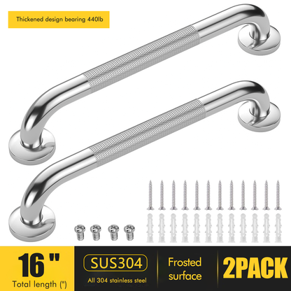 Hodvit 2 Pack 18 Inch Grab Bars for Bathtubs and Showers, Anti Slip Shower Grab Bars Stainless Steel Shower Handle Handicap Elderly Senior Assist Bathroom Saft Handle