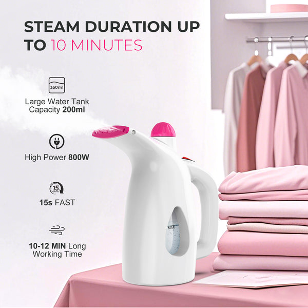 FUMMUX Portable Garment Steamer, 800W Handheld Steamer with 200ml Tank for Travel and Home