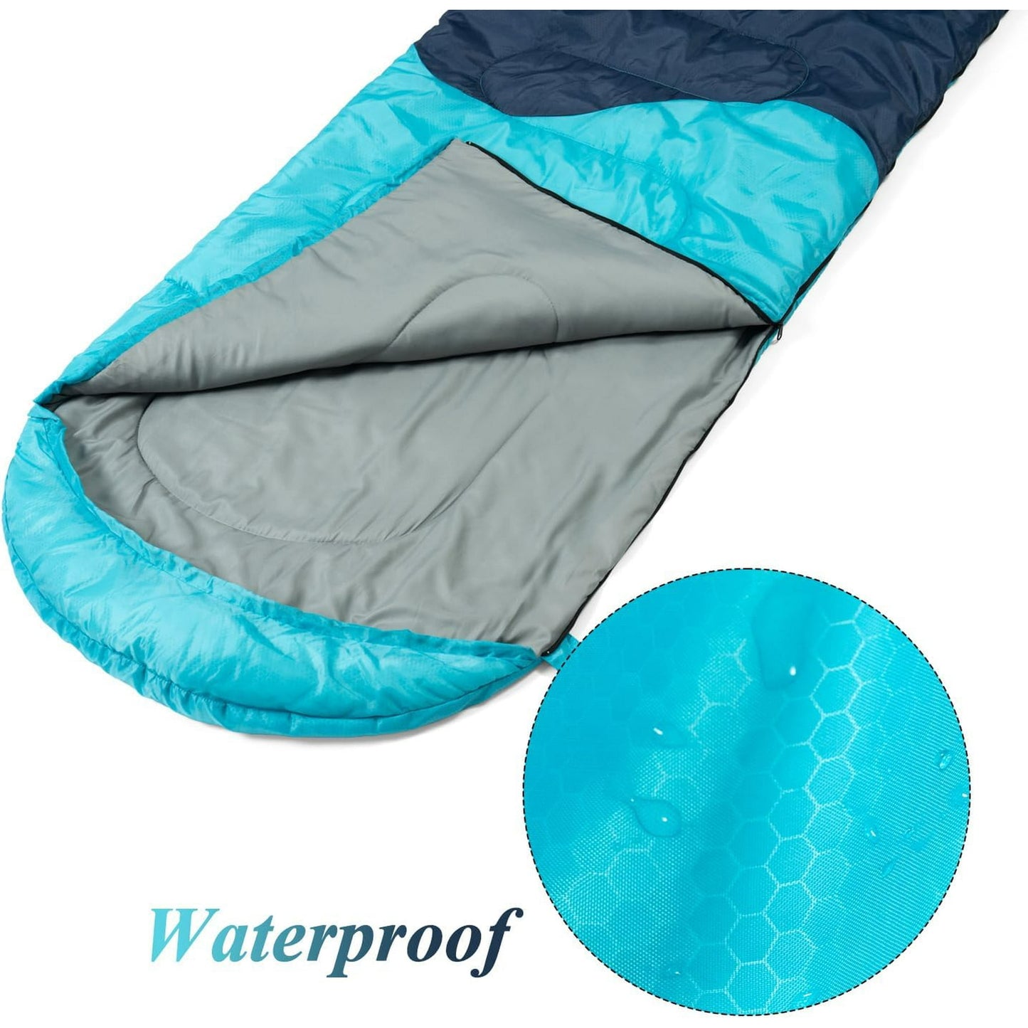 OHHANI Sleeping Bag for Adults Lightweight Backpacking, Comfort 40°F to 77°F, 87" x 30" Suitable for Camping, Hiking, Travel, Black