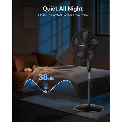 NFTIGB 16'' Oscillating Pedestal Fan w/Remote and Timer, 12 Speeds,Adjustable Height Floor Fan New