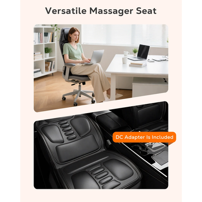 BOKYAN Back Massager, Electric Full Body Massager with Heat, Seat Cushion Massager Vibration Chair Pad for Home Car, Gifts