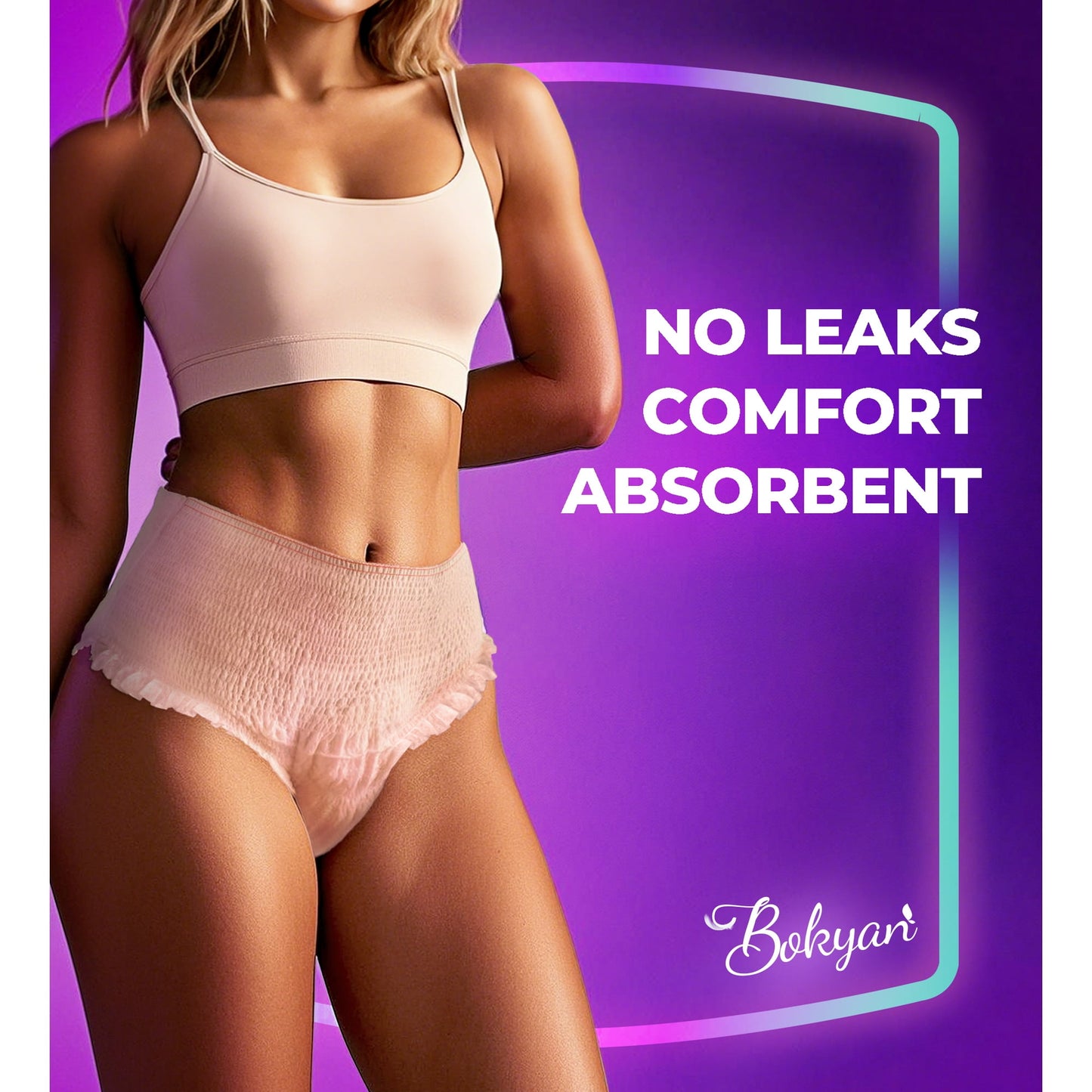 Bokyan Adult Incontinence Underwear for Women,Postpartum Bladder Leak Underwear,Disposable,XL,20 Ct