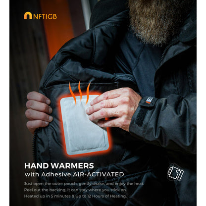 NFTIGB Body Warmer Hand Warmers with Adhesive Backing, Disposable 22Pcs, Long Last Safe Heated 12H