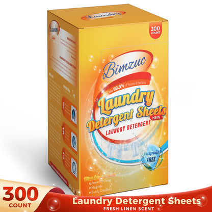 BIMZUC 300 Count Unscented Laundry Sheets, Laundry Detergent Sheets up to 600 Loads