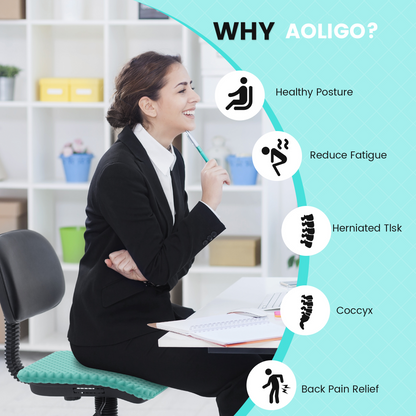 AOLIGO Gel Seat Cushion for Long Sitting, 17" x 15" Car Seat Cushion, Office Chair Cushion, Green