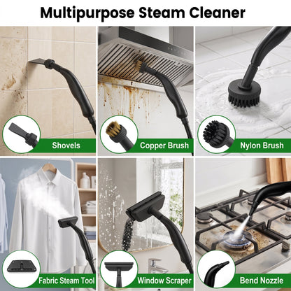WZAUJKL 221 Degrees High Temp Steam Cleaner, Handheld Steam Cleaner Set with Brushes, White, 9-Piece