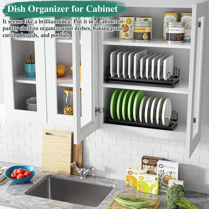 WEENEED 2-Tier Dish Drying Rack for Kitchen Counter, Large Capacity Stainless Steel Sink Drainer with Detachable Cutlery Basket, Removable Drain Tray, Silver