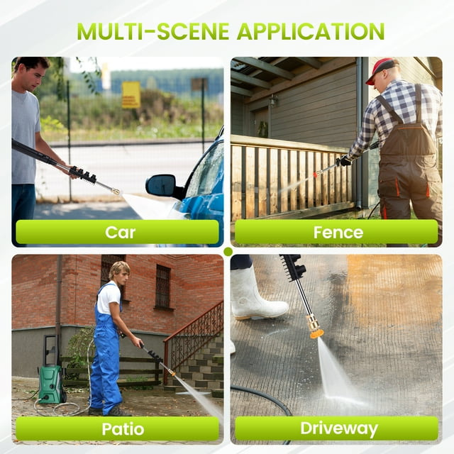 OHHANI Electric Pressure Washer with 32 ft Hose, 2030 PSI Max 2.4 GPM 220V with Foam Cannon 4 Nozzles for Cleaning Cars Patios Driveways Fences Pools