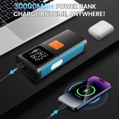 Floray Car Jump Starter with Air Compressor – 16V Jump Pack & Tire Inflator with 5 Pressure Modes, Power Bank, Emergency LED Light, and Smart Safety Protection