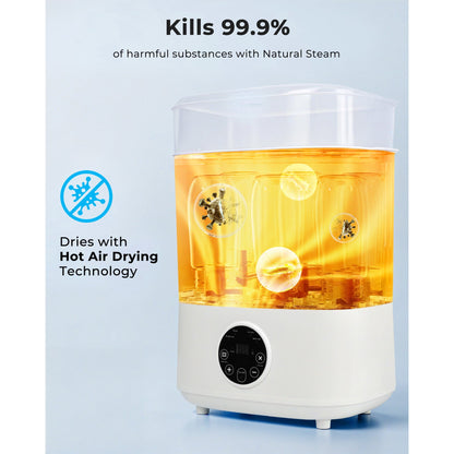 Granlass Bottle Sterilizer and Dryer, Electric Steam with Baby Bottle Warmer, Food Prep