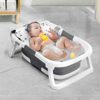 LAZIOEGR Baby Bathtub Collapsible Bathtub for Newborn, Portable Bathtub, Gray