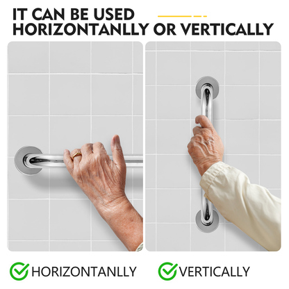 Hodvit 2 Pack 18 Inch Grab Bars for Bathtubs and Showers, Handicap Bathroom Safety Rail for Elderly, Anti Slip Shower Grab Bars Stainless Steel Shower Handle for Bathroom, Tub, Toilet, Bath (White)