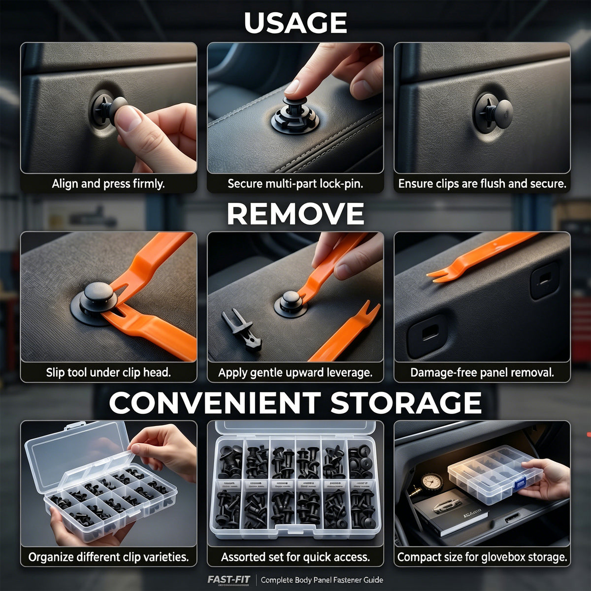 MORSUMA 240-Piece Car Clips Set with Removal Tools, Assorted Automotive Clips, Bumper Clips Kit