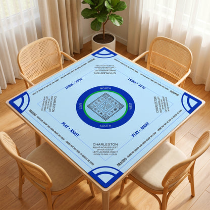 FVSA 31.5" x 31.5" Square Rubber Mahjong Mat, Non-Slip Table Cover Accessory for Family Board Games