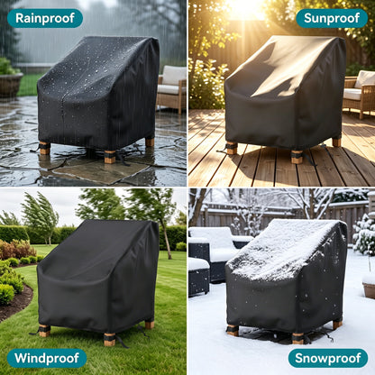 OHHANI Patio Chair Covers 2 Pack 210D Waterproof 34" W x 37" D x 36" H for Outdoor Lawn Garden Wicker Furniture