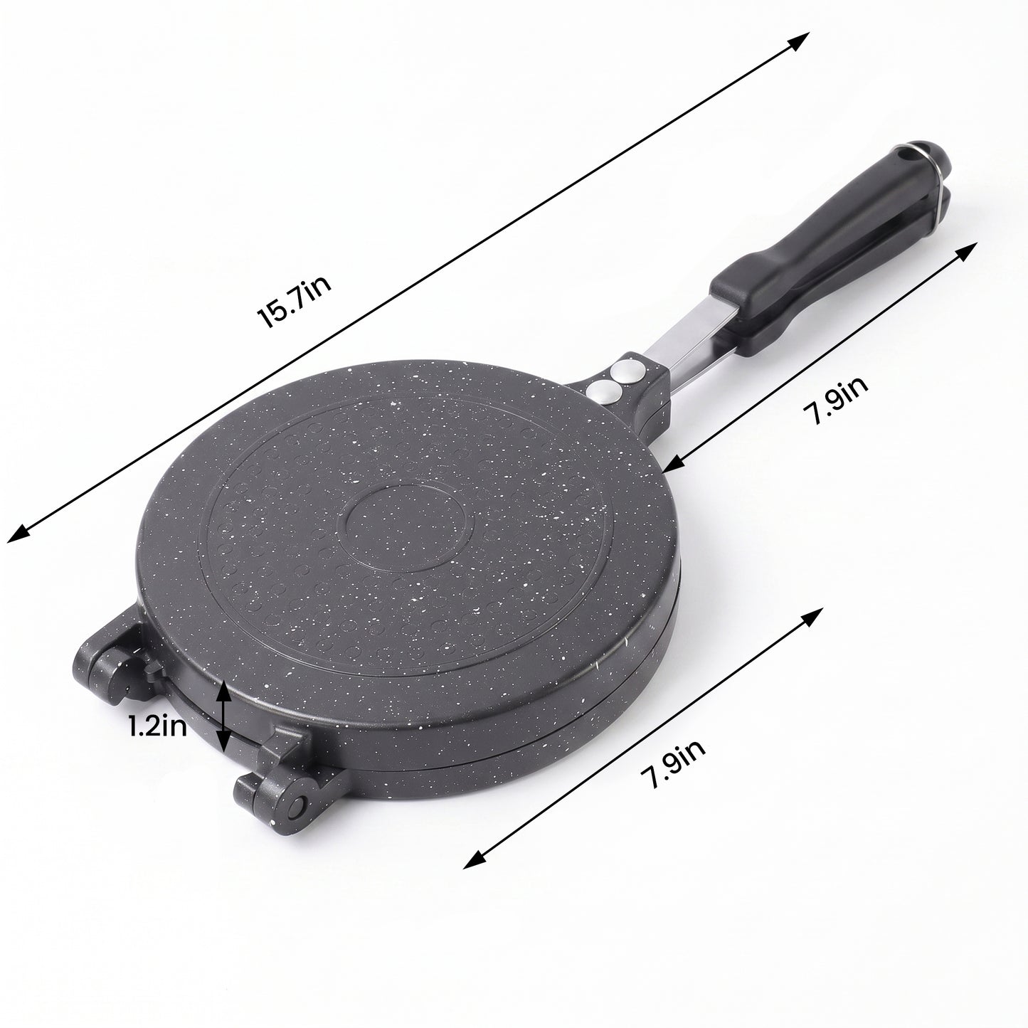LZSDS Double Sided Frying Pan Nonstick, 2-in-1 Pancake Pan and Sandwich Maker with Locking Handle for Stovetop
