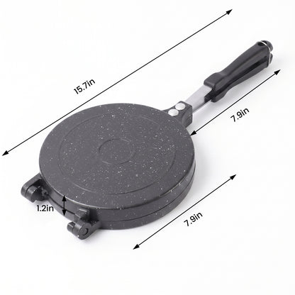 LZSDS Double Sided Frying Pan Nonstick, 2-in-1 Pancake Pan and Sandwich Maker with Locking Handle for Stovetop