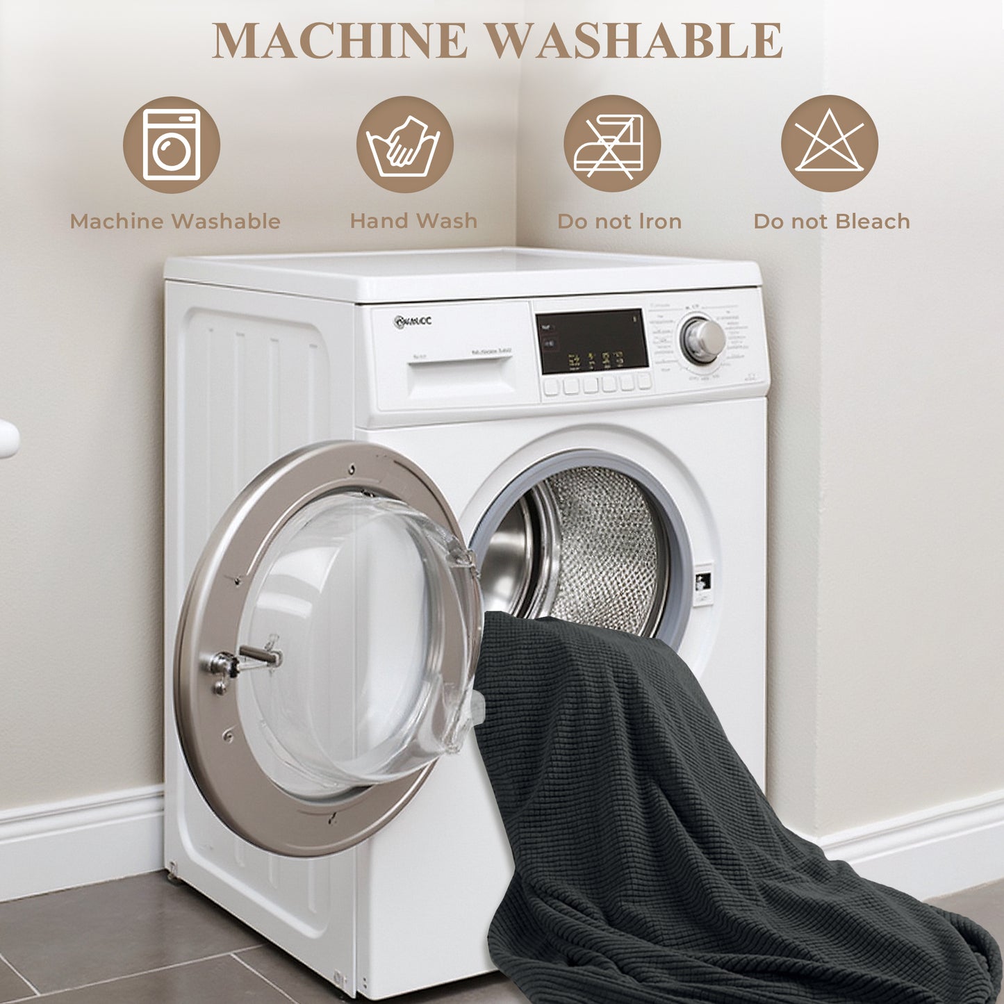 WEENEED Sofa Cover Non Slip Couch Cover Stretch Slipcover Leakproof Couch Protector for Kids Dogs Cats Pets, Black