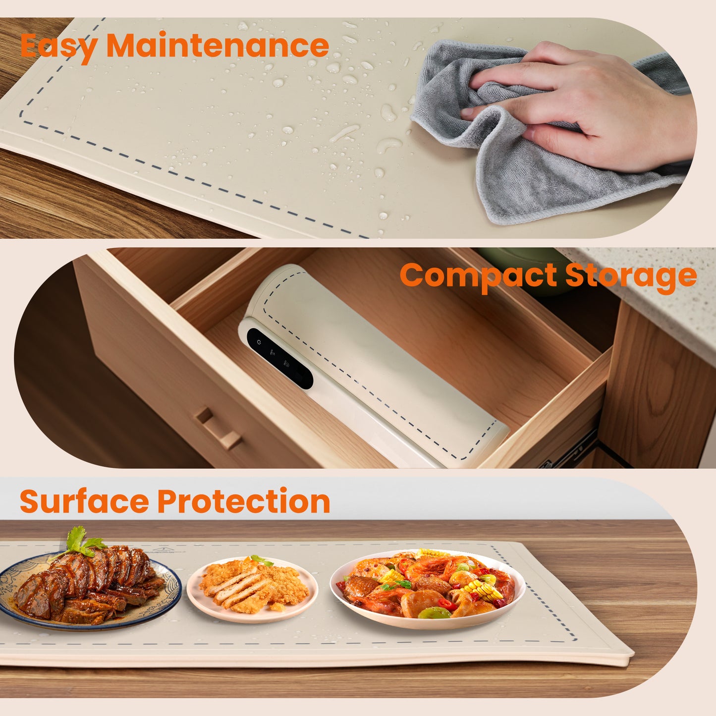 M Buder Food Warming Tray, Electric Warmer Mat, Adjustable Temperature, for Party, Family Dinner, Residential, Commercial