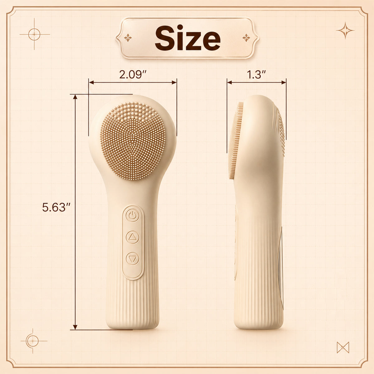 XSAPT Silicone Facial Cleansing Brush, 3-Speed Heated Face Scrubber, 5.63-inch