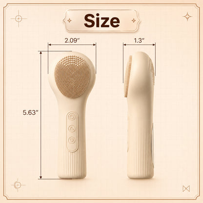 XSAPT Silicone Facial Cleansing Brush, 3-Speed Heated Face Scrubber, 5.63-inch