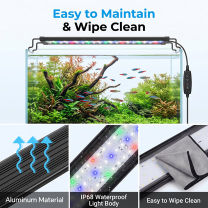 Feeray 10-Level Dimmable LED Aquarium Light with Auto Timer for Fish Tanks & Planted Aquariums