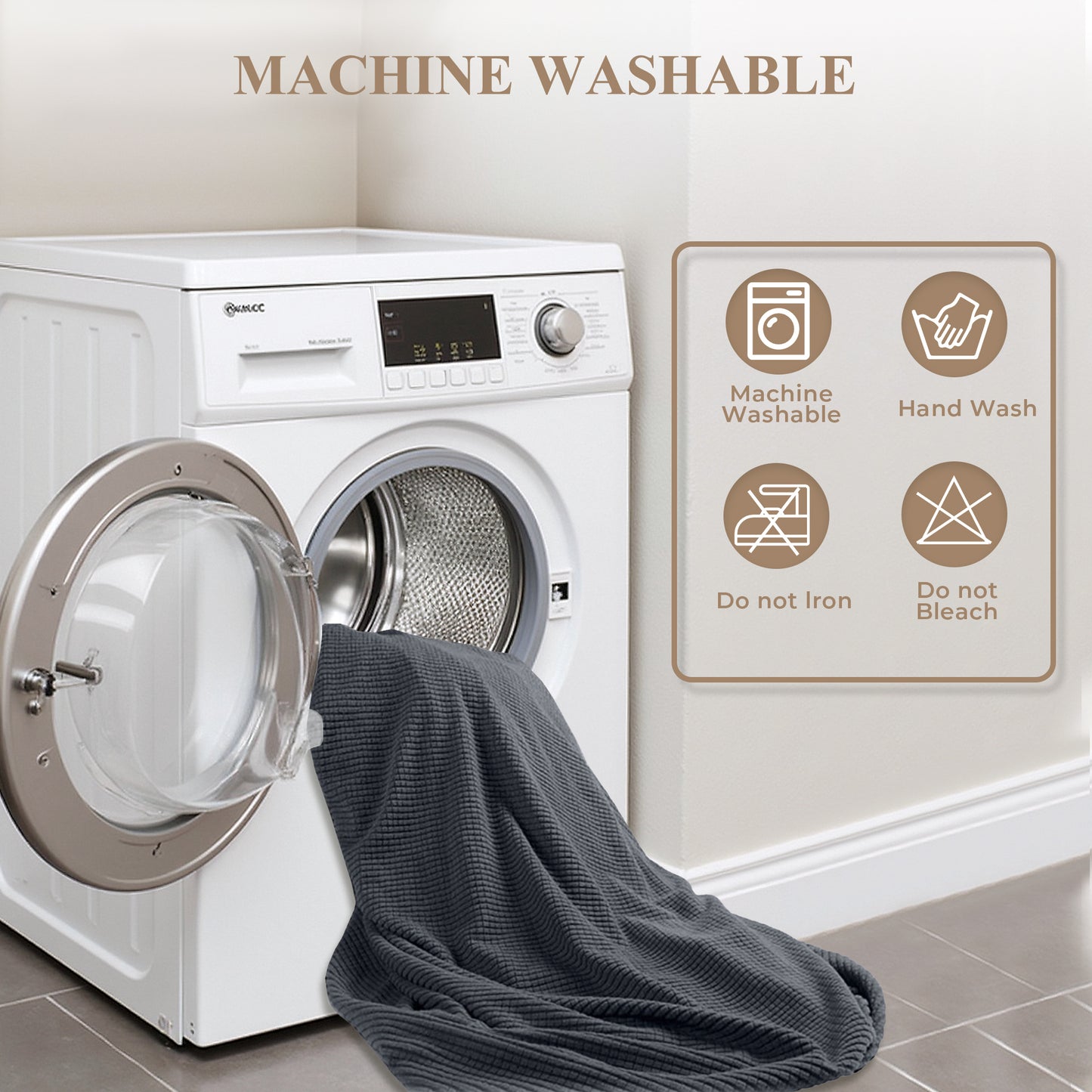 WEENEED Sofa Cover Non Slip Couch Cover Stretch Slipcover Leakproof Couch Protector for Kids Dogs Cats Pets, Dark Gray