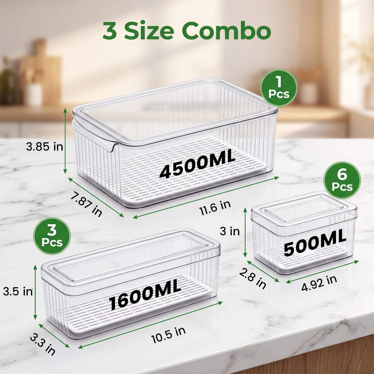 M Buder 10 PCS Fruit Storage Containers for Fridge, Food Storage Containers with Removable Colander, Leakproof Fridge Organizer Bins For Fruits, Vegetables, Snacks Keeper Fresh