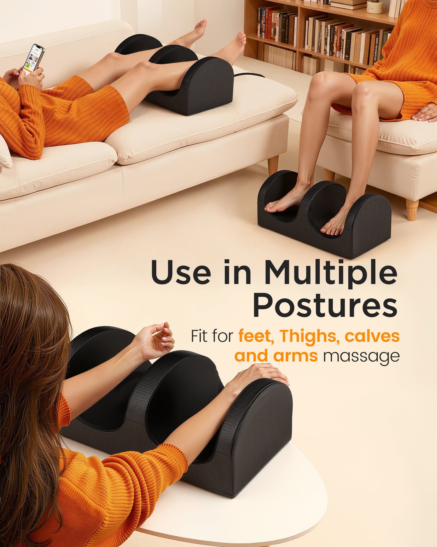 M Buder Foot Massager, Shiatsu Spa with Heat for Comfort and Relief, Gift, Black