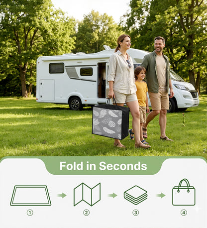 OHHANI Outdoor Rug, 5'x8' Waterproof Reversible Patio Mat, Plastic Straw RV Camping Carpet for Deck, Beach, Garden