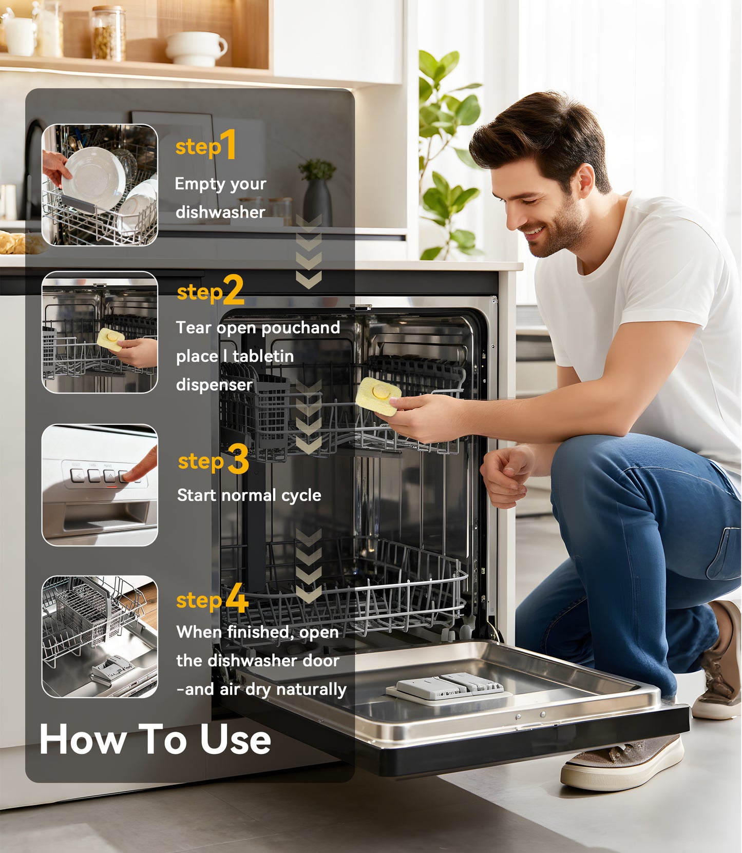 BIMZUC Dishwasher Cleaner Tablets (12 Pack), Deep Clean, Remove Limescale and Odors, Lemon Scent