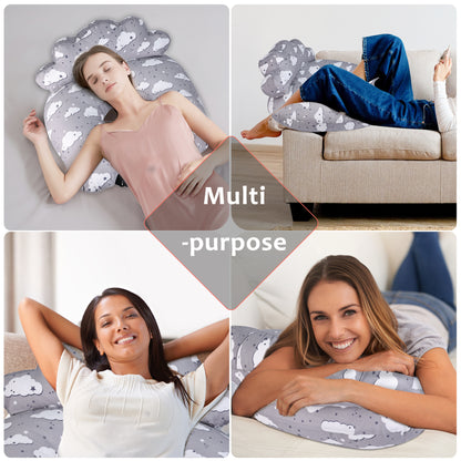 RUPOUN Nursinfg Pillow with Waist Strap for Breastfeeding, Grey