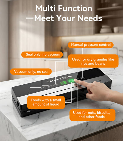 M Buder Vacuum Sealer Machine 16.5in, Automatic Sealing for Food Storage with Cutter, 5 Modes, Residential, Commercial