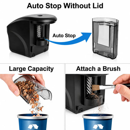 AOLIGO Electric Pencil Sharpener Auto Stop, Automatic Sharpener for Classroom Office Home Art Pencils Black