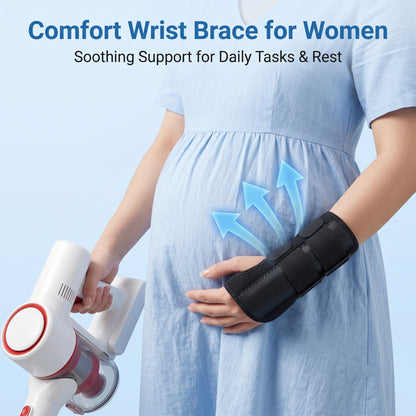 BOKYAN 2PCS Carpal Tunnel Wrist Brace, Adjustable Metal Splint Wrist Stabilizer for Tendonitis Arthritis, All Day Wear, Black