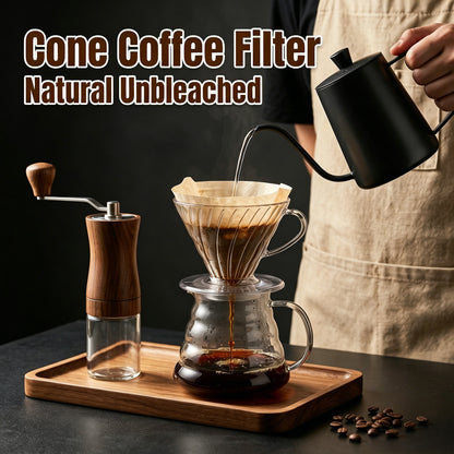 M Buder 200 Count Coffee Filters 2-4 Cup, Unbleached Coffee Filters, Natural Disposable Filter Paper for Coffee Maker