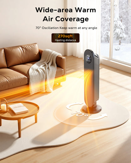 NFTIGB 25" Space Heater for Indoor Large Room, 1500w Oscillating Electric Heaters with Remote Fast Heating,New