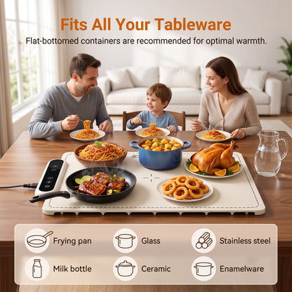 M Buder Food Warming Tray, Electric Warmer Mat, Portable Warmer for Party, Family Dinner, Residential, 3 Adjustable Temperature and Timer