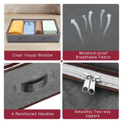 WEENEED 90L Under Bed Storage Bag, Foldable Closet Organizer for Blankets, Towels, Comforter, Sweaters, Linen Sheets